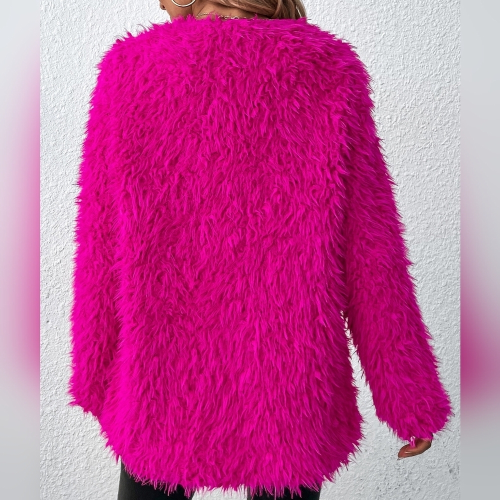 Open Front Fuzzy Coat - Picture 4 of 5